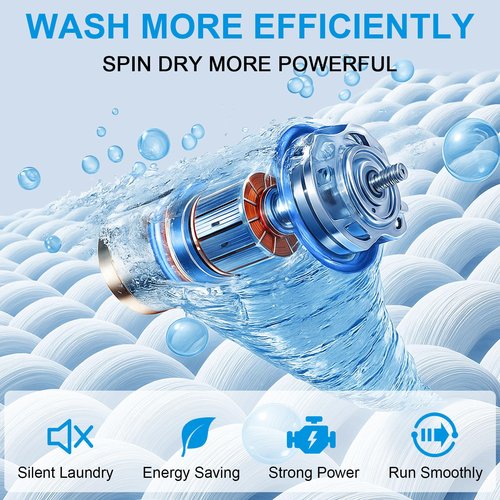 DOGHLY 2.2 Cu. Ft.Portable Washing Machine with 10 cycles, 17 Lbs Capacity Full Automatic Washer and Spinner Combo, Compact Laundry Washer for Apartment RV Dorm