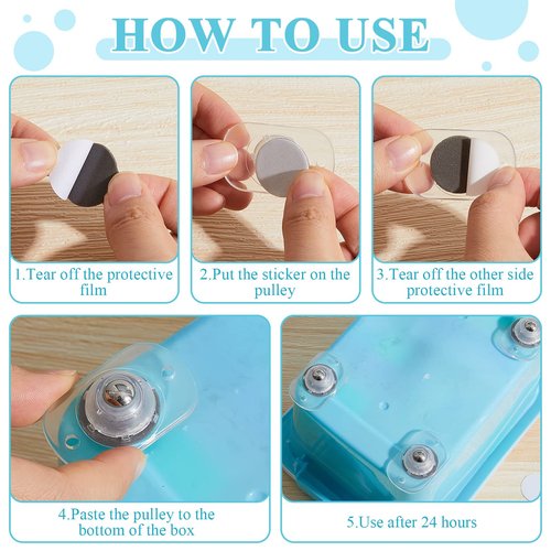 Honoson 16 Pcs Self Adhesive Caster Wheels Appliance Rollers Appliance Sliders for Kitchen 360° Swivel Universal Wheel Mini Small Kitchen (Clear with 1 Steel Ball Style)