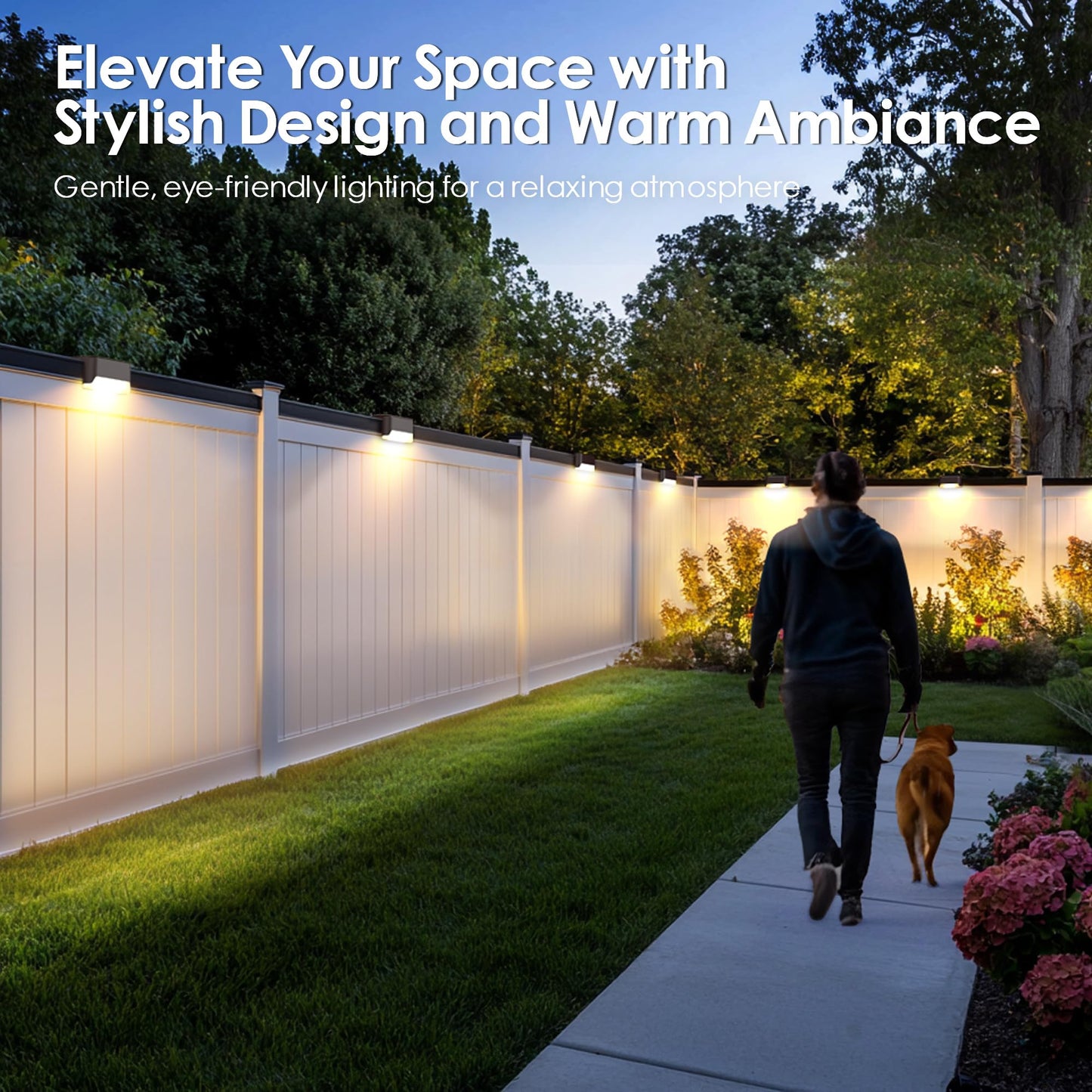 SOLPEX Solar Fence Lights Outdoor, Solar Step Lights Waterproof LED Deck Lights for Stair, Balcony, Railing, Front Porch, Yard, Garden and Patio Decor (8 Pack Warm White)
