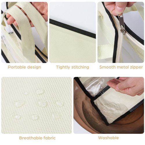 Interesse 9 Pack Dust Bags for Handbags, Clear Handbag Storage, Purse Storage Organizer for Closet, Purse Cover Hanging Closet Organizer with Zipper