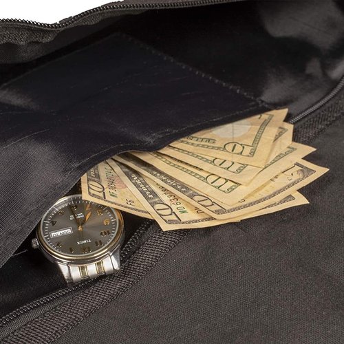 Diversion Hanger, Fireproof - Waterproof Hidden Pocket Safe Fits Under Hanging Clothes with Pocket | Secret Document Bag with Zipper, Storage Bag for Ver