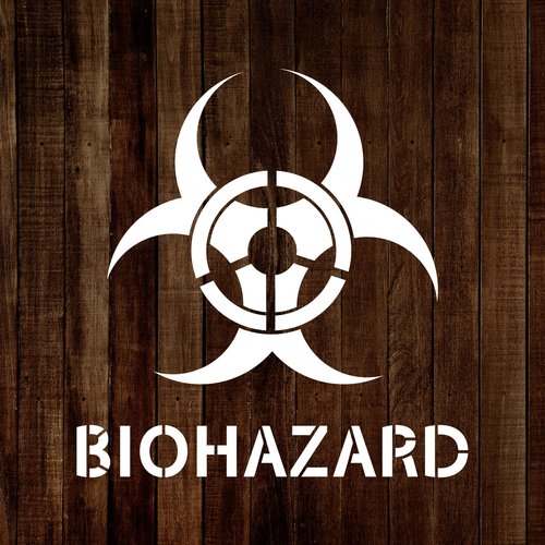 MAGJUCHE Biohazard Symbol Stencil 12 Inches, Reusable Biohazard Warning Stencil for Painting DIY Crafts Decor