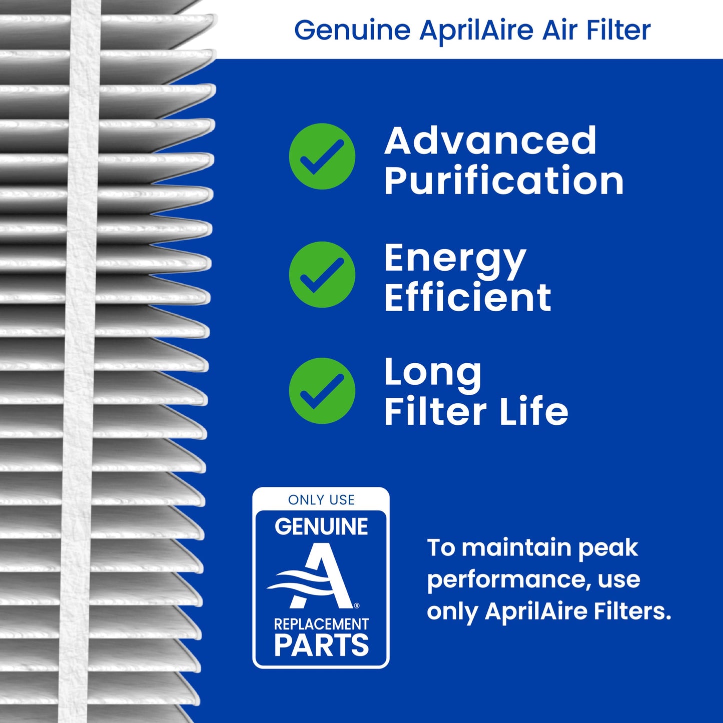 AprilAire 110 Replacement Filter for AprilAire Whole House Air Purifiers - MERV 11, Clean Air & Dust, 16x20x4 Air Filter (Pack of 1)