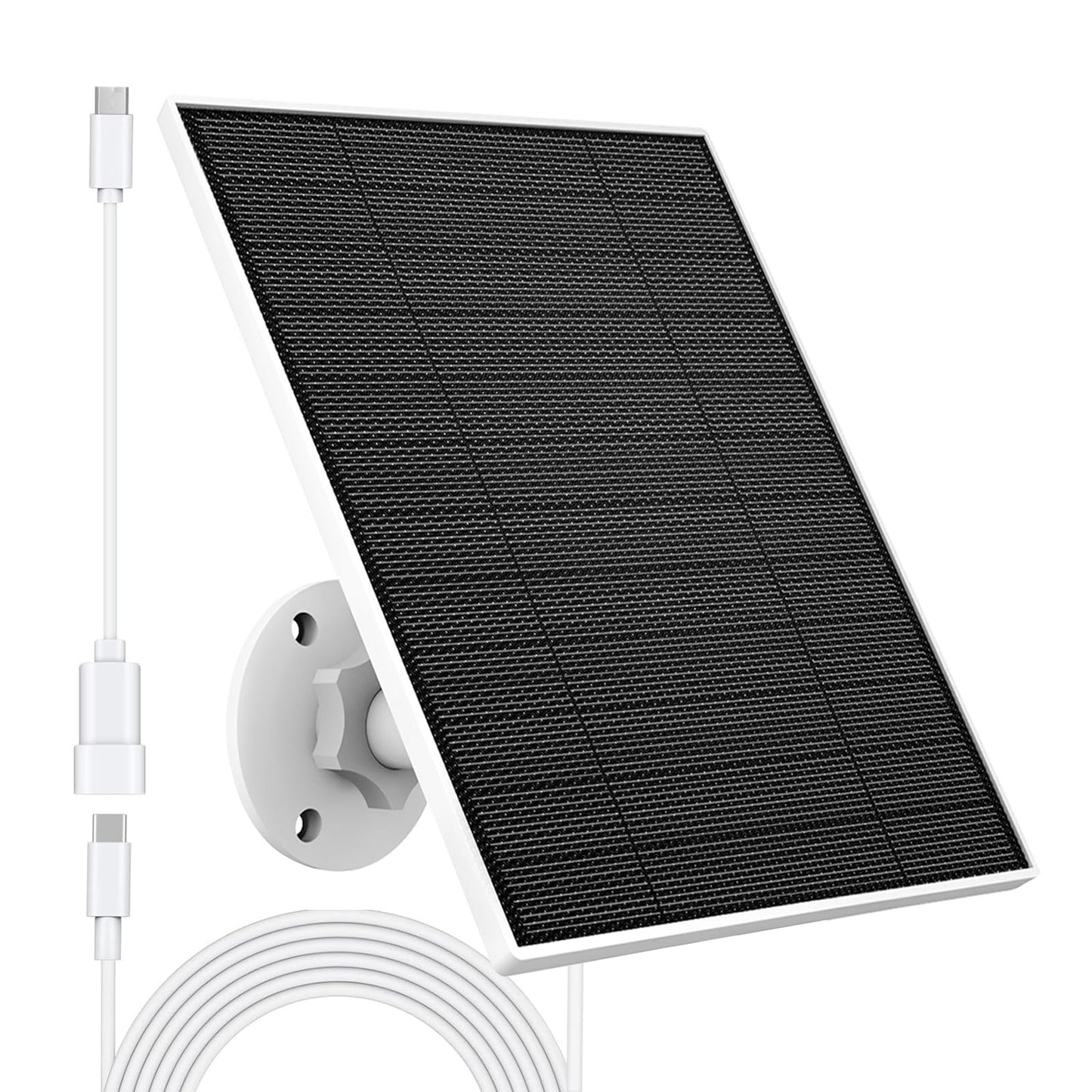 Solar Panel for Eufy Outdoor Camera, 5W Solar Panel Charger Compatible with Eufycam, Continuous Power Supply, 9.8ft Charging Cable, IP65 Waterproof, Adjustable Wall Mount, 1 Pack
