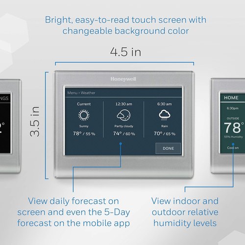 Honeywell Home RTH9585WF1004 Wi-Fi Smart Color Thermostat, 7 Day Programmable, Touch Screen, Energy Star, Alexa Ready