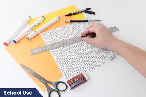 Pacific Arc 12 Inch Stainless Steel Ruler with Inch/Metric Conversion Table