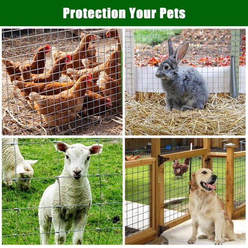 Hardware Cloth 1/4inch 48inx50ft 23 Gauge, Chicken Wire Fence, Galvanized Welded Cage Wire Mesh Roll Supports Poultry Netting Cage Yard Farm Garden Fence Animals Plants Protection, Silver