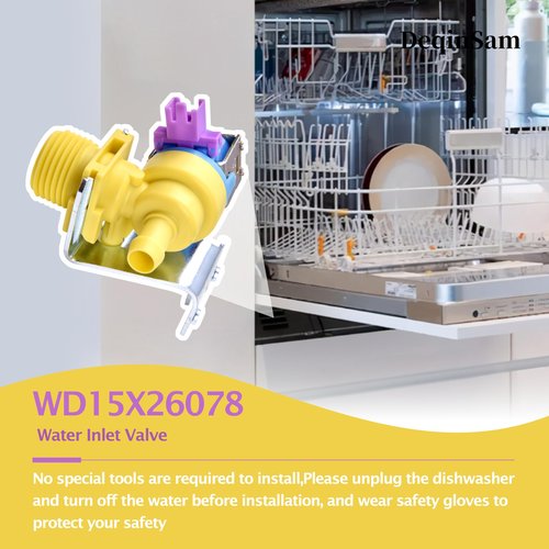 WD15X26078 Water Inlet valve Compatible with GE Dishwasher Assembly Replacement 4959029 AP6986683 PS16217027 EAP16217027,Compatible GDT635HSM4SS GDF510PGM4BB CDT800P2N4S1 GDP645SYN3FS GDP665SYN2FS