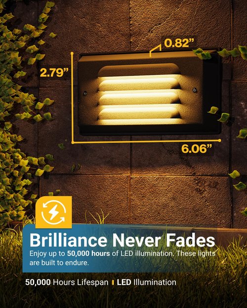 Sunco Lighting 4 Pack Outdoor Step Lights LED, 12-24V Low Voltage Deck Lighting for Patio, 200 LM, 3000K Warm White, 5W, IP65 Rated Waterproof, Aluminum/Plastic Housing, Bronze - FCC, RoHS, ETL