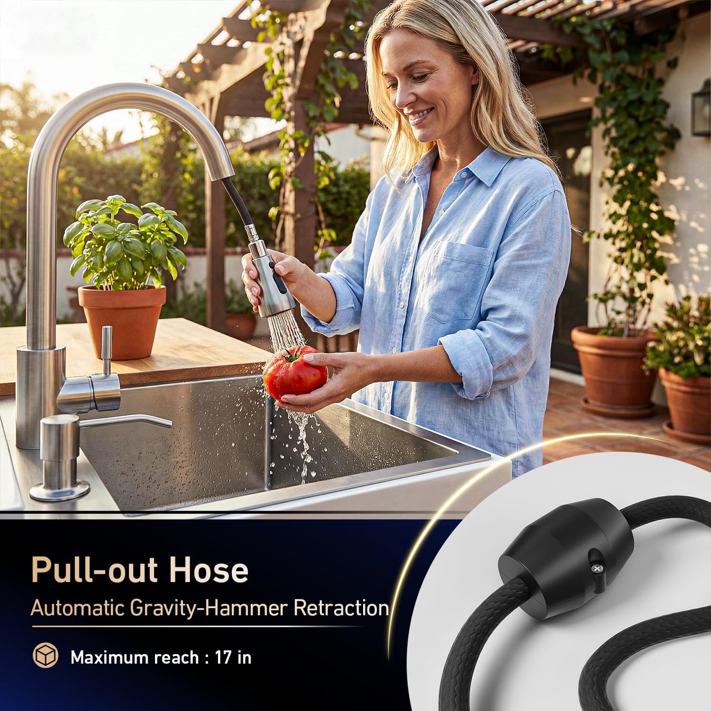 20" Freestanding Utility Sink, Stainless Steel Single Bowl with Deep Basin, Heavy Duty Sinks with Storage Shelves & Hot/Cold Water Pipes for Laundry, Kitchen, Farmhouse, Garage