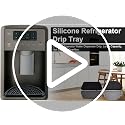 FARIRICAJON Silicone Refrigerator Drip Tray Catcher 2 Pack - Black/Gray Rectangular 8.2x3.1in, Notches Cuttable