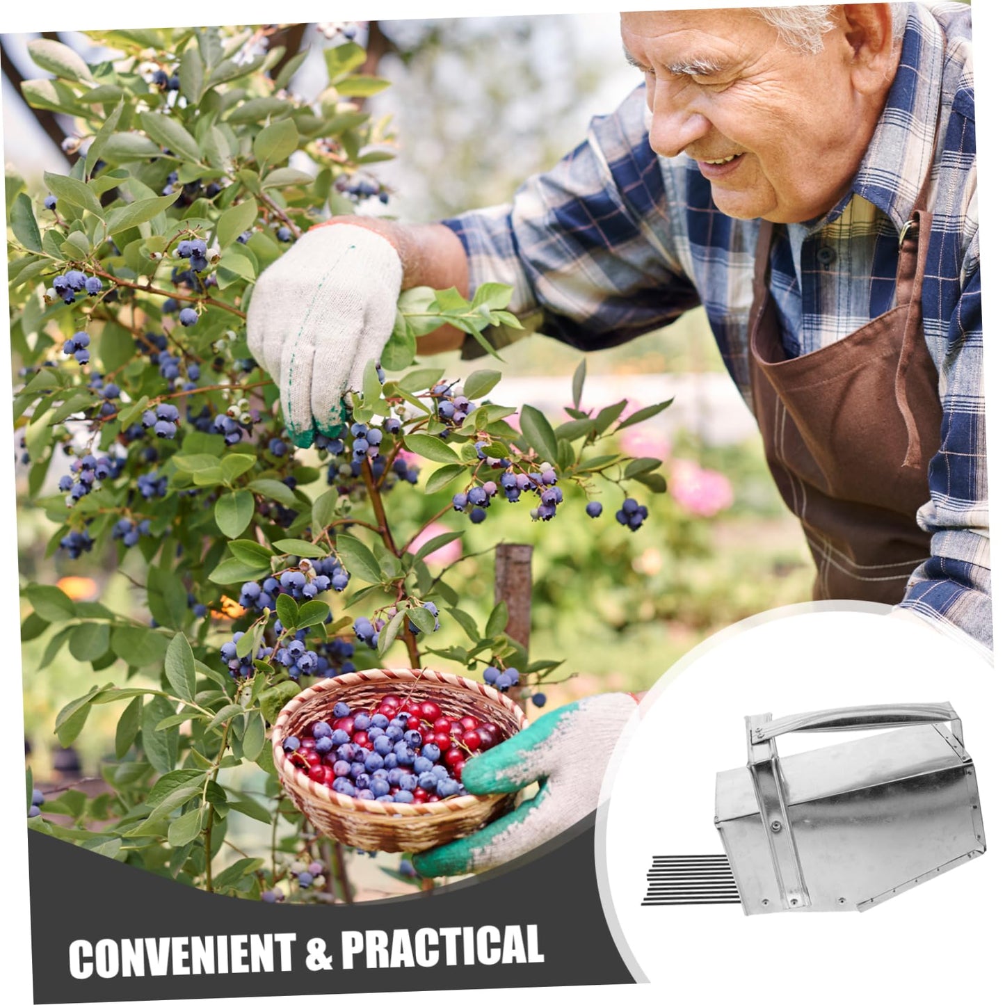 Toddmomy Berry Picker with Ergonomic Handle for Harvesting Blueberry Picker Tool for Outdoor Use for Berry and Garden Tasks