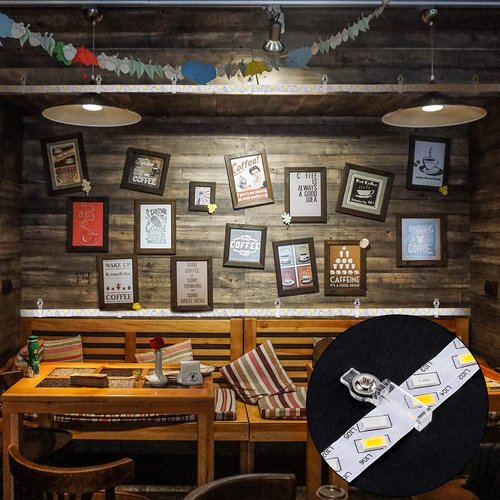 Mudder 300 Pieces LED Mounting Clips Light Bracket Strip, One Side Fixing Clips with Screws for Fixing 10 mm Wide 3528/5050 LED Light Strip(Transparent)