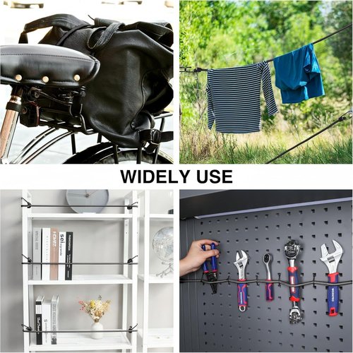 3-Pack 19-inch Black Bungee Cords with Heavy, Duty Vinyl, Coated Hooks & Fabric Wrapping