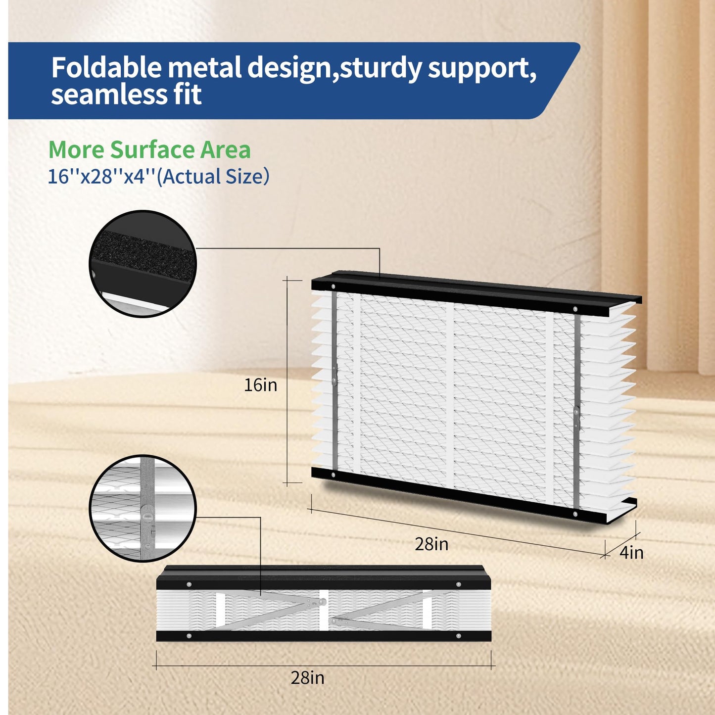 2Pack 413 Replacement Air Filter MERV 13 Compatible with AprilAire Models 1410, 1610, 2410, 2416, 3410, 4400, 16x28x4inch Furnace Filter, 413 Whole House Air Purifiers Replacement Filter