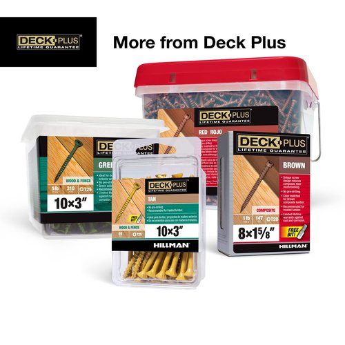 Deck Plus Screws, 3" Epoxy Coated Exterior Wood Screw #10 x 3" Torx/Star Drive Included Coarse Thread, Decking Screws, Outdoor Rust Resistant, Brown 310 PCS