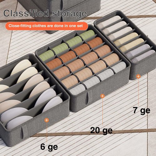 Drawer Organizer for Clothing,Sock Underwear Bins, Foldable Fabric Closet Organizers and Storage