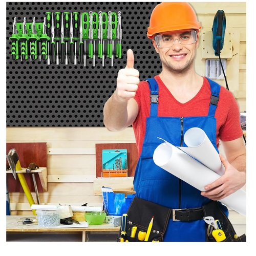 2 Pcs Screwdriver Plier Organizer Wall Mount, Screwdriver Rack, Metal Plier Holder Utility Tool Holder Organizers and Storage Rack for Garage Workshop Workbench Tool Chest Cart