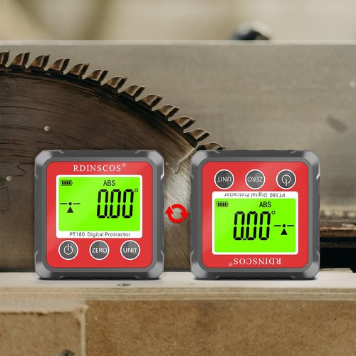 Digital Angle Finder Magnetic Table Saw Angle Finder Tool - Digital Inclinometer -4 of 90 Degree Finder Angle Cube Digital Protractor Bevel Gauge for Woodworking Micro Jig (PT180R)