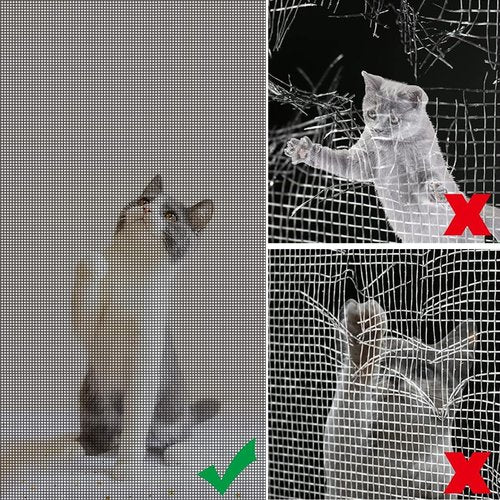 Pet Proof Window Screen Replacement 48"x100" Adjustable Thicken Charcoal Fiberglass Screen Mesh Dog Cat Net for Patio Porch Sliding Door
