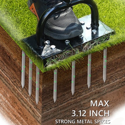 QZTODO 2-in-1 Lawn Core Aerator Lawn Tool, 43 Inch Manual Soil Aerator Grass Aerating Tool Aeration for Yard