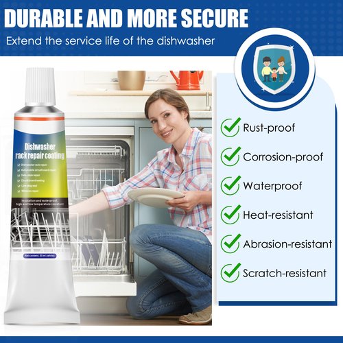 Avenuebool 1.7oz Dishwasher Rack Repair Coating, White Dishwasher Vinyl Rack Rust Touch Up Paint Kit, Insulation and waterproof, high and low temperature resistant