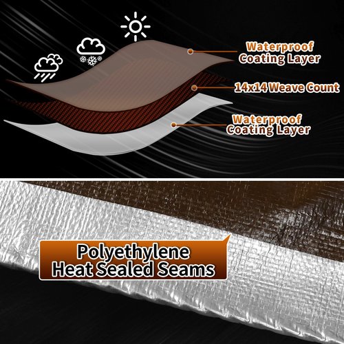 CAMPMAC Tarps Heavy Duty Waterproof 20x30 Ft, 10 Mil Thick, High Durability, Rip, UV Resistant and Tear Resistant with Metal Gromets Every 20 Inches (Silver/Brown - Reversible)
