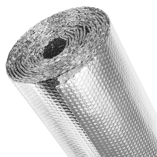fowong Reflective Bubble Insulation Sheet, Double Side Window Insulation for Summer Heat, 48" x 10 Ft Aluminum Foil Bubble Shield, Sun Reflector for Window, RV, Garage Door, Roof