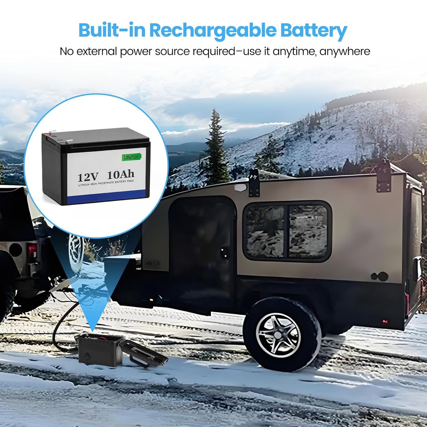 Trailer Light & Electric Brake Tester with 12V 10Ah Battery, Tests 7-Spade, 6-Round and 4/5-Flat Pin Type Trailer Harnesses, Upgrade Wireless Remote Control, IP68 Waterproof Case