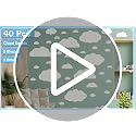 AOWDIAO Cloud Wall Decals - 40 Peel & Stick Clouds for Nursery & Bedroom - Cloud Variation