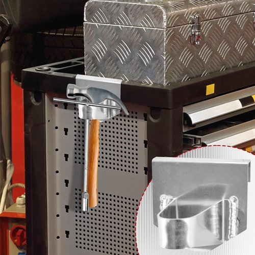 Fsehyue Aluminum T Handle Tool Holder Mount T Handle Rack Organizer Hangs on the Side of Most Tool Boxes Suitable for Enclosed Race Trailer Garage Automotive Work Shop Accessories