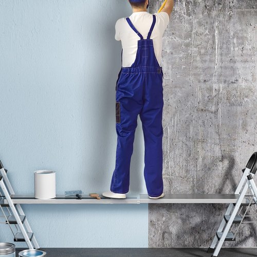 8-13ft Telescoping Plank, Aluminum Work Plank, 440 Lbs Load Capacity Extension Scaffolding Plank with Skid-Proof Platform Scaffold Ladder Accessory, 12.5 Inch Width, Silver