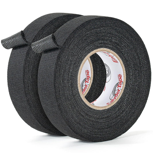Ealyder Tape 2 Rolls Wire Harness Tape 3/4 Inch x 56 FT, High Temp Wiring Loom Harness Electrical Tape, Self-Adhesive Felt Cloth Wrap for Automotive Engines, Cable Protection and Noise Dampening