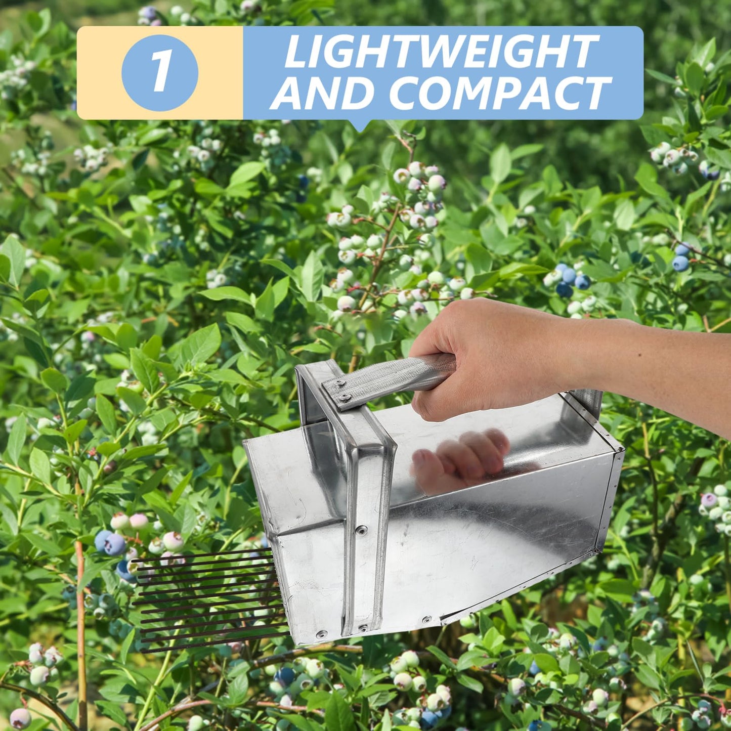 MAGICLULU Fruit Berry Picker Basket with Ergonomic Handle Rake Comb Design for Efficient Blueberry and Harvesting Handheld Berry Scoop Tool