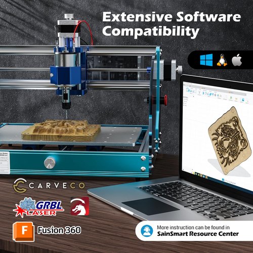 Genmitsu 3018-PROVer V2 CNC Router Machine for Beginner, Mini Milling Engraver Kit with Z-Probe, Limit Switches, E-Stop, Ideal for Wood, Acrylic, MDF, Plastic, PVC (Without Offline Controller)