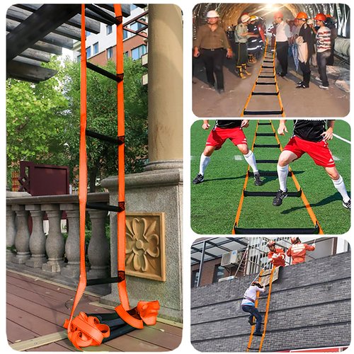 9.8 Feet Fire Escape Ladder, Emergency Fire Ladder for House Residence Reusable Portable Safety Ladders for Windows, Balconies and Sailboats, Kayaks, Etc.