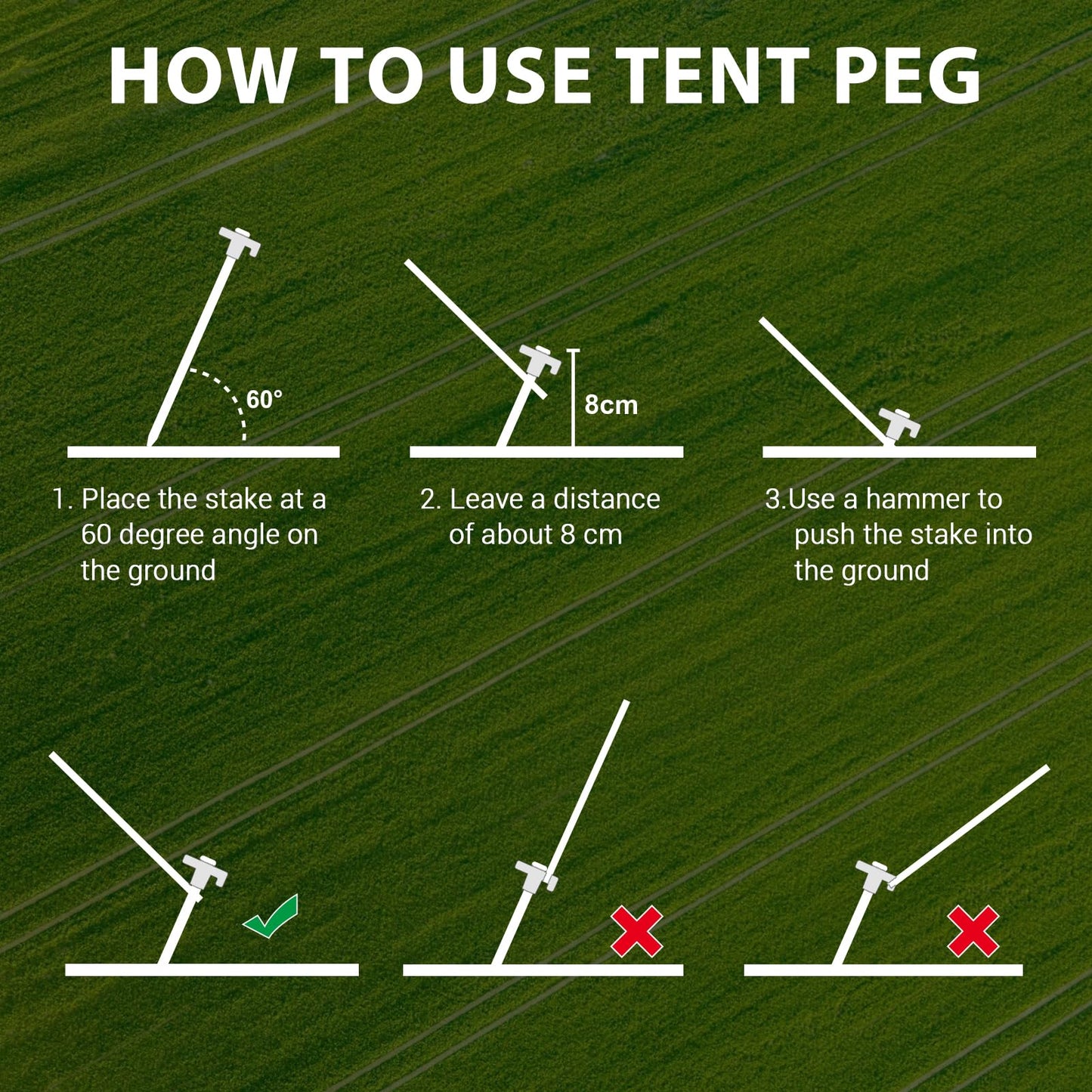 Eurmax USA 10-Pack Secure Protection Galvanized Tent Stakes,Rust-Proof Steel Canopy Anchors for High Winds,Heavy Duty Commercial Ground Pegs for Camping,Pop Up Tents&Gazebos - Includes 4x10ft Ropes