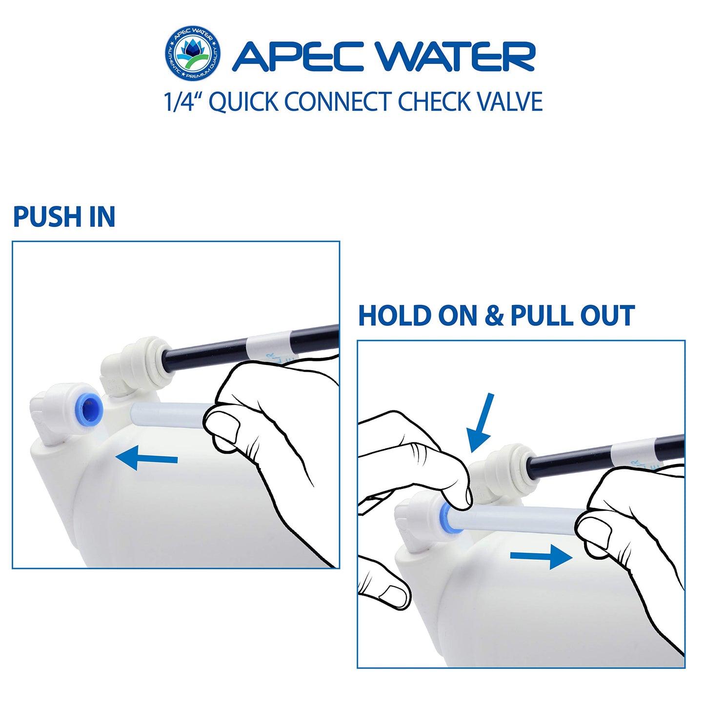 APEC Water Systems 1/4" Quick Connect Check Valve Replacement Part (CHECK-VAL)