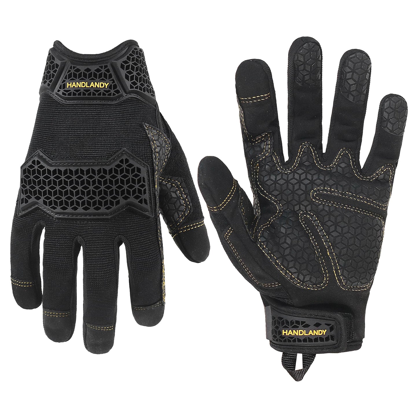 HANDLANDY Work Gloves for Men & Women, Utility Mechanic Working Gloves Touch Screen with Grip, Impact Tactical Gloves for Outdoor Activity (X-Large, 1 Pair)