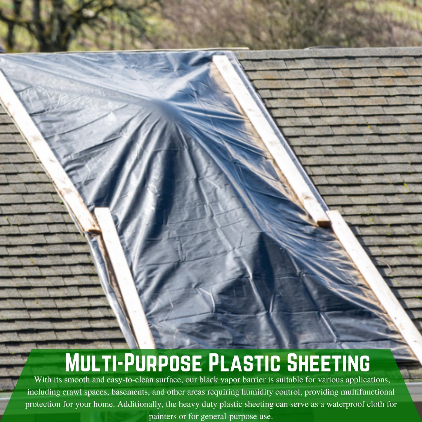 Farm Plastic Supply - Crawl Space Vapor Barrier - 10 Mil - Black Vapor Barrier, Thick Plastic Sheeting, Heavy Duty Polyethylene Film, Drop Cloth Covering for Crawlspace, Basement (10' x 100')