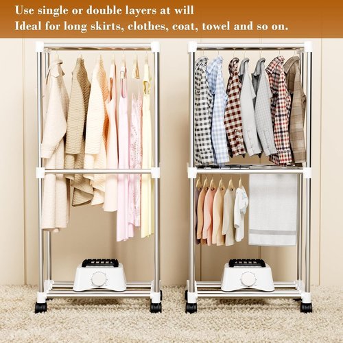 Clothes Dryer, Portable Drying Machine with Timer, 60inch Laundry Drying Wardrobe with Large Capacity, Electric Dryer/Rack for Home | Appartments (Grey KI1)