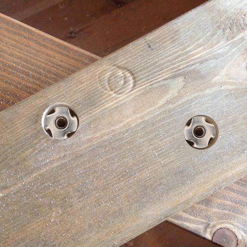 1/4"-20 T-Nut, 5/16" Barrel Length, 304 Stainless Steel Threaded Insert, 4-Pronged Tee Nut for Wood, Rock Climbing Holds, Cabinetry, Furniture, 25 PCS
