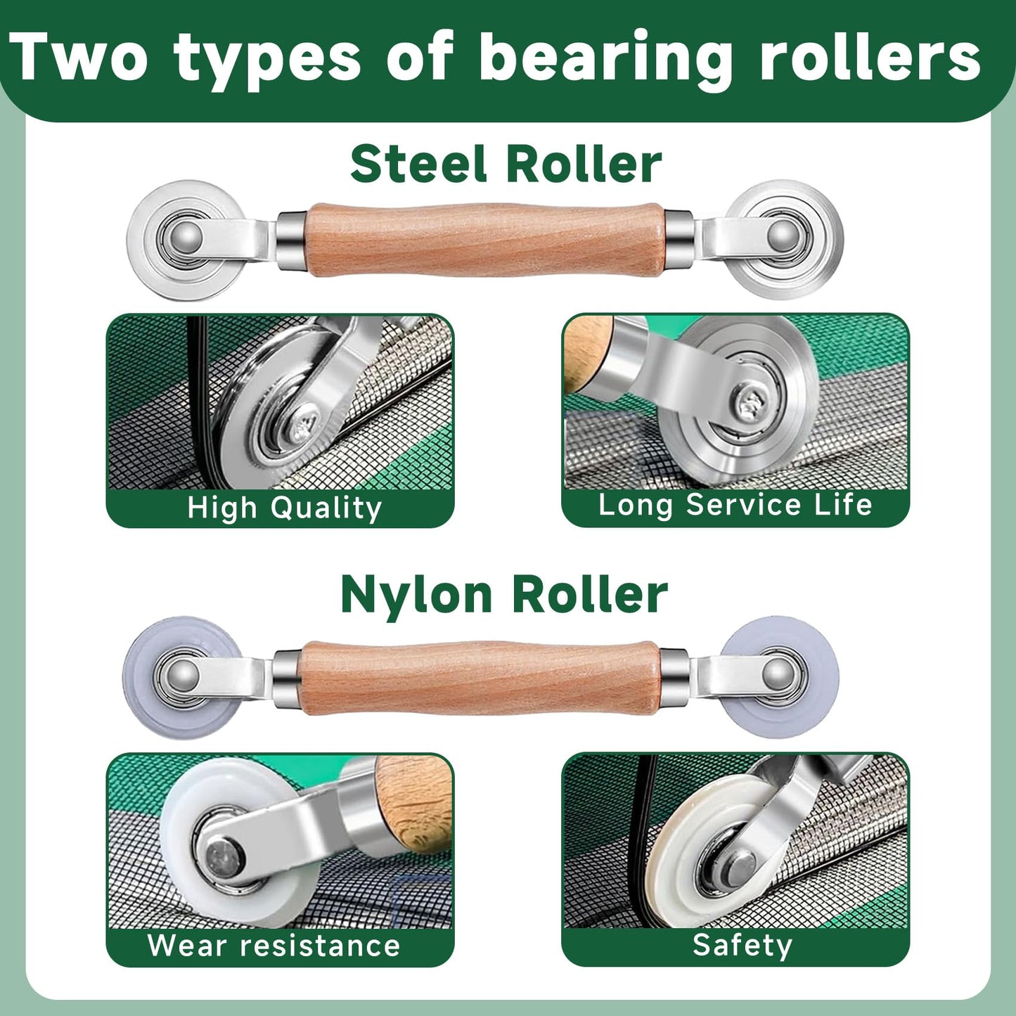 Windows Screen Replacement Kit and Screen Door Repair Kit 48"x177" Durable Fiberglass Screen Mesh Roll with All Tools in Window Screen & Sliding Screen Door Replacement for Windows, Patio and Porch