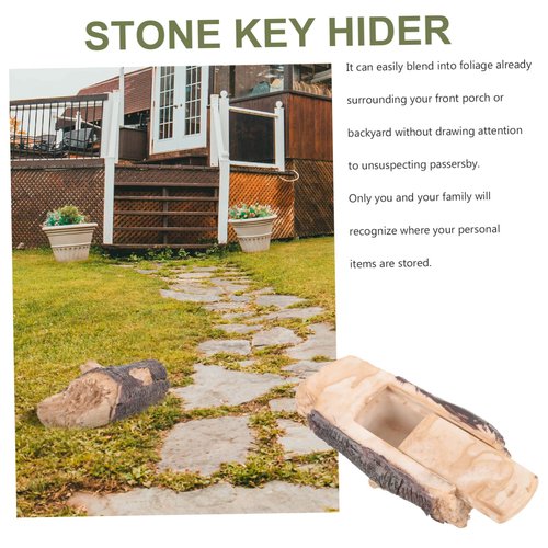 STOBOK Outdoor Key Hider Box Realistic Stump Key Holder for Garden Decor Durable Weather Design for Hiding Spare Keys and Patio Spaces