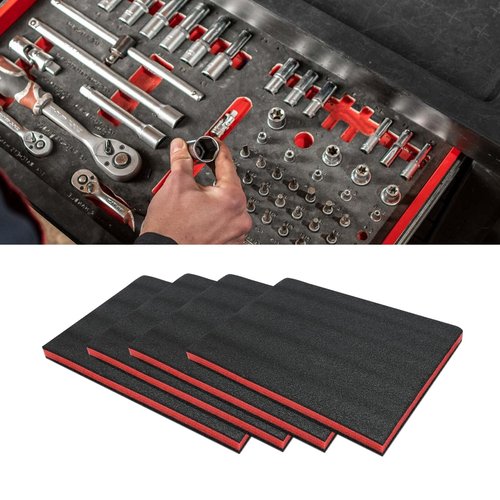 4 Pack Tool Box Foam,Foam Inserts for Cases,Tool Box Liner Polyethylene Tool Sheets,Storage Sheets for Toolbox Hard Case,Toolbox Organizer for Drawer Liner Storage Tool Shadow 16 X12 X 1 Inch
