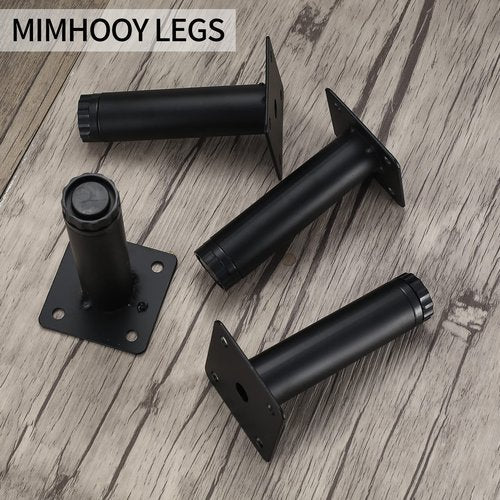 Fulushouxi 4 Pcs Furniture Legs, Metal Cabinet Legs, 6 inches/15 cm Adjustable Furniture Support Feet for Kitchen Shelves Sofa Table Chair Desk Cupboard Furniture Adjustable Legs Feet Foot