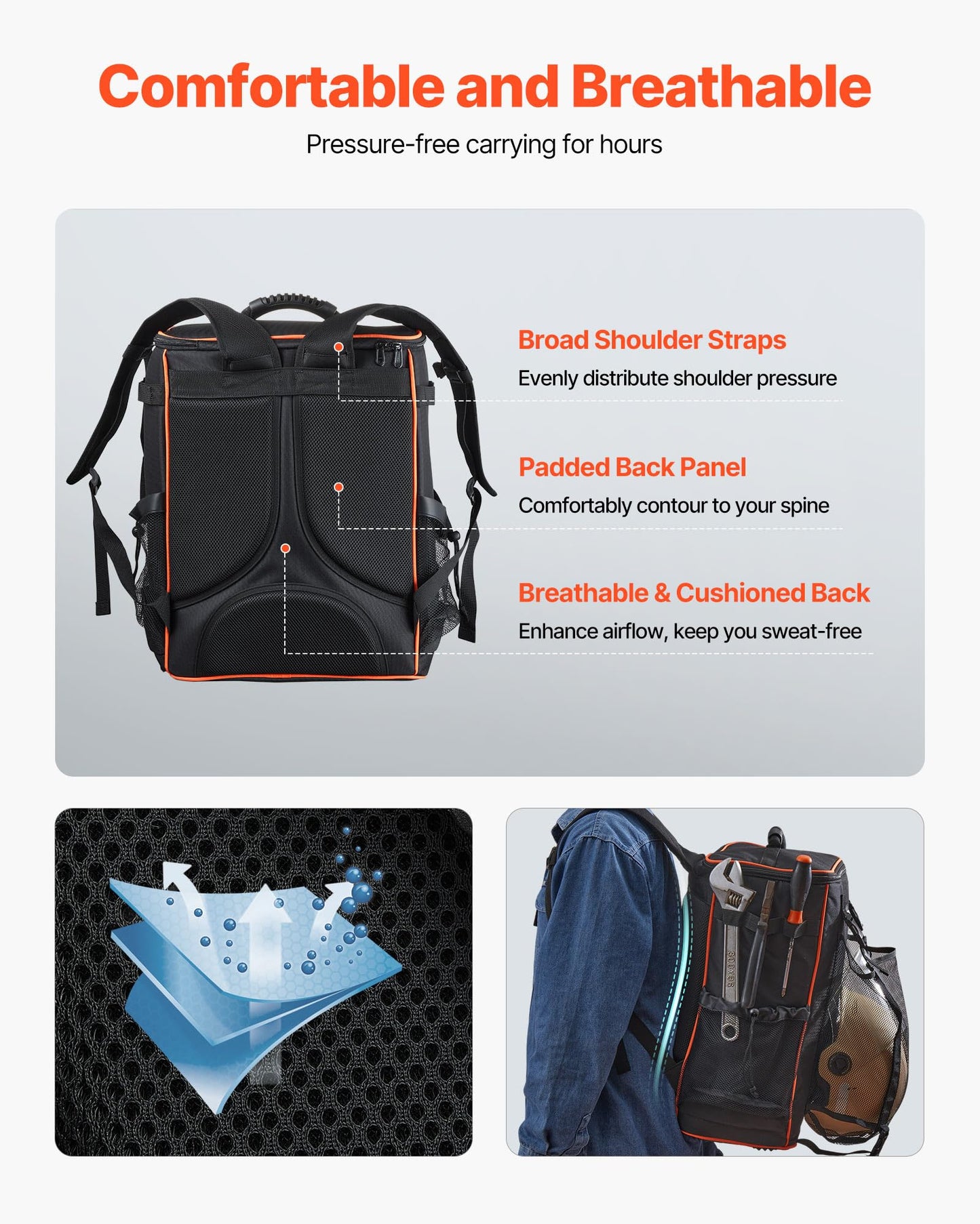 VEVOR Welding Backpack, 33L Welder Backpack with Insulated Bag & Helmet Bag, 600D Polyester Extreme Gear Pack for Tools and Helmet, Multi-Purpose Gear Storage Bag for Welding, Outdoor Camping, Hiking