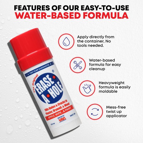 Drywall Repair Putty: A Quick & Easy Solution to Fill The Holes in Your Walls-Also Works on Wood & Plaster (1).5oz…