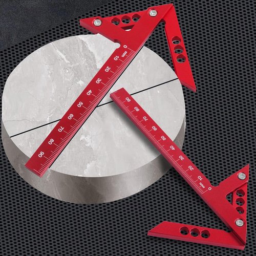 DIRBAK Center Line Scriber Aluminum Alloy, 45Degree Angle Scribing Tool, Woodworking Center Finder with 100mm Range, Lightweight & Sturdy for Woodworking Precision Marking