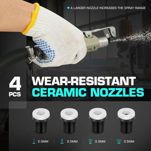 DNA MOTORING 5Gallon Sandblaster Air Sand Blaster Kit, Pot Sandblaster, 125 PSI High Pressure Sand Blasting Machine for Special Surface Treatment, Stain Removal Paint, w/4 Ceramic Nozzles, TOOLS-00655